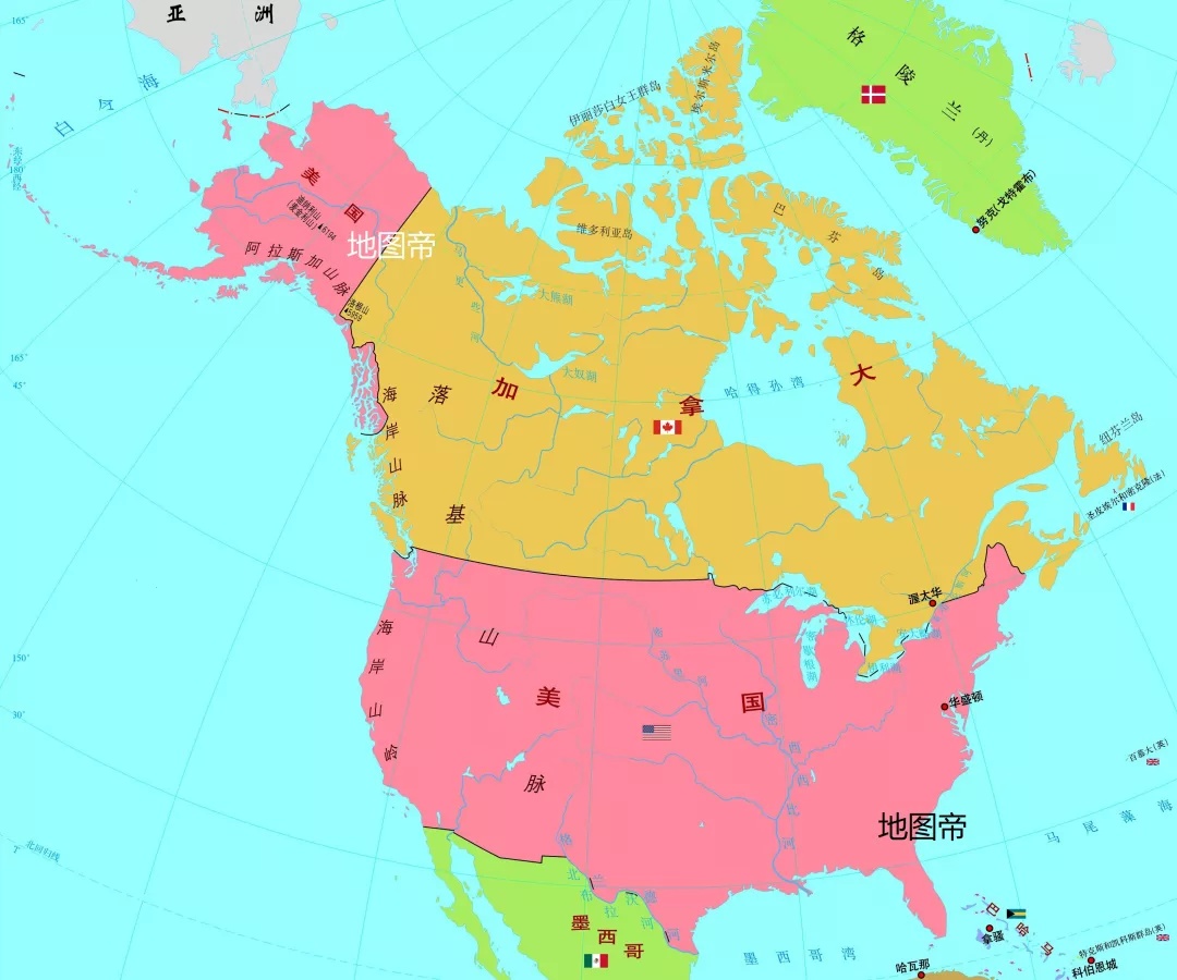 美国著名城市地图位置图片