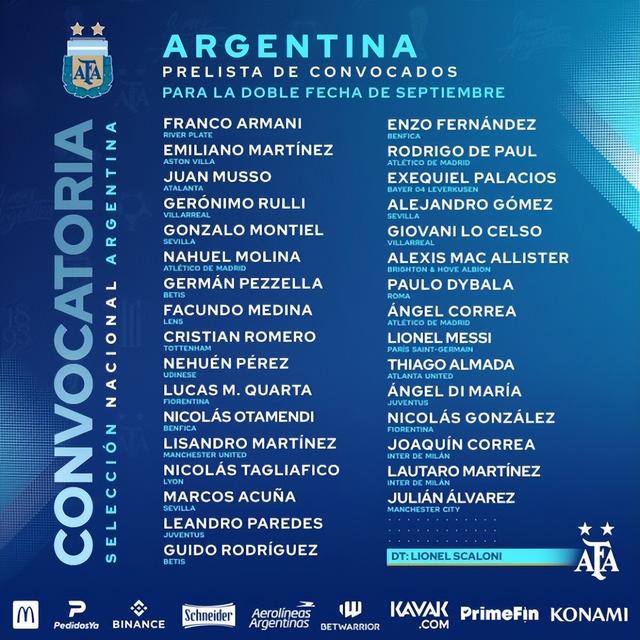 阿根廷队公布32人名单：梅西、迪巴拉领衔，天下杯名额合作白热化 第4张图片