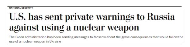 沙利文称「美国已私下警告俄勿用核武，后果很严重」，这 ...