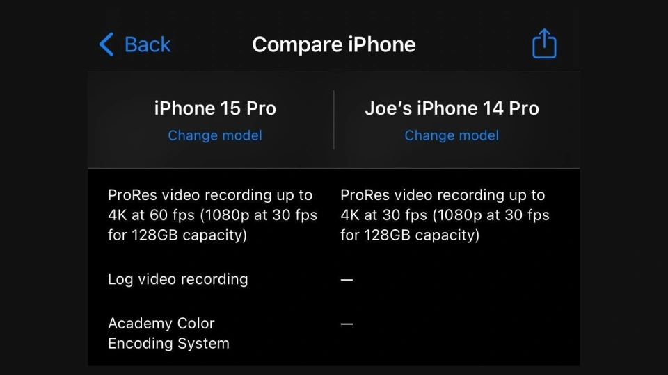 128GB版iPhone 15 Pro只支持1080p ProRes视频录制，除非外接硬盘 第2张图片