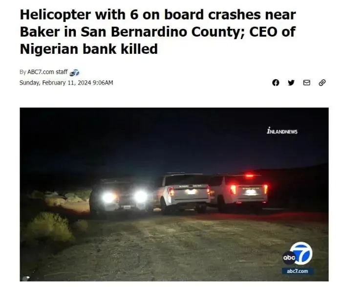突发！美国一飞机坠毁！乘客包括资产超百亿美圆银行开创人 第2张图片