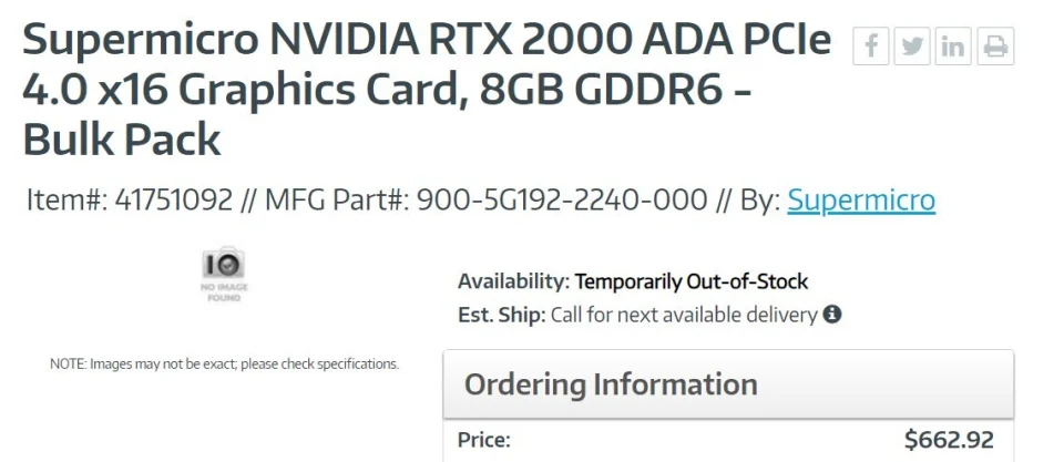 英伟达正预备 RTX 2000 ADA 入门级工作站显卡，TDP 不跨越 70W 第2张图片